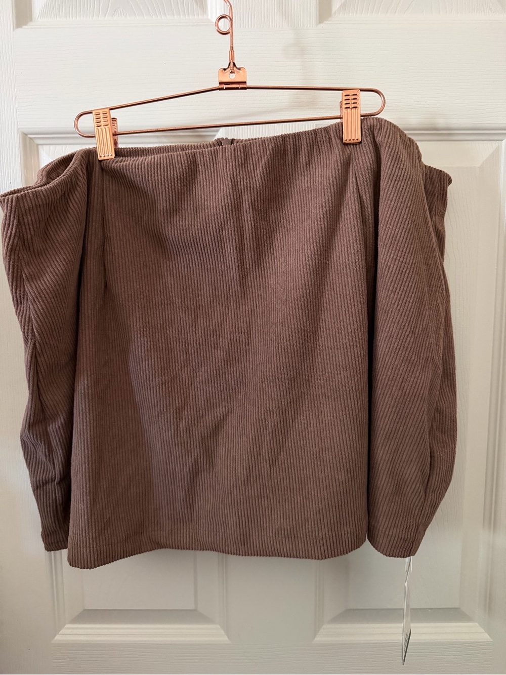 HALARA Corduroy Mini Skirt in Taupe Brown